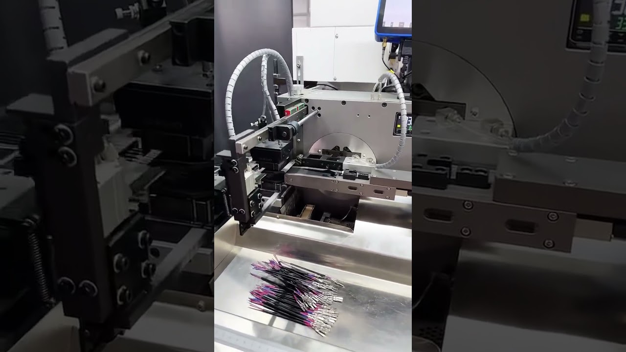 全自動裁線剝皮沾錫壓著機｜工廠自動化設備 #工廠 #機械