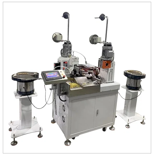 自動雙頭振動盤壓接機 散料端子高速鉚接